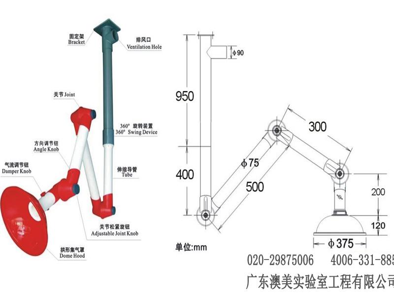 實驗室萬象排氣罩 實驗室排風 實驗室通風 實驗室排氣系統(tǒng) 實驗室配件 廣東實驗室廠家 實驗室廣東澳美3068實驗室配件